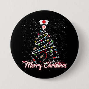 Frohe Weihnachten Nurse Funny PICU Weihnachten Button