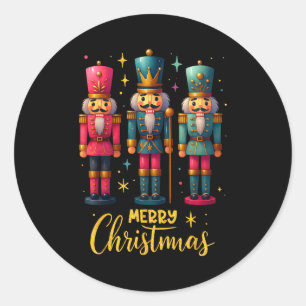 Frohe Weihnachten Nussknacker Ballett Tanz Frauen Runder Aufkleber