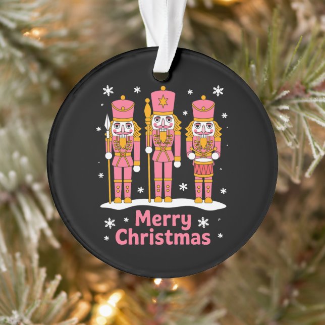 Frohe Weihnachten Nussknacker Soldaten Schneeflock Ornament (Baum)