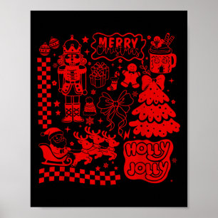 Frohe Weihnachten Nussknacker Weihnachtsmann Lebku Poster