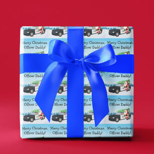 Frohe Weihnachten Officer Daddy Santa mit Polizeia Geschenkpapier