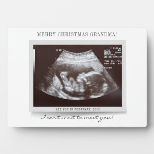 Frohe Weihnachten Oma Baby Reveal Scan Fotoplatte