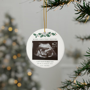 Frohe Weihnachten Oma Baby Ultrasound Keramik Ornament