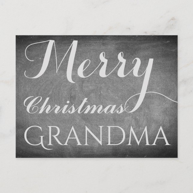 Frohe Weihnachten Oma Chalkboard Typografie (Vorderseite)