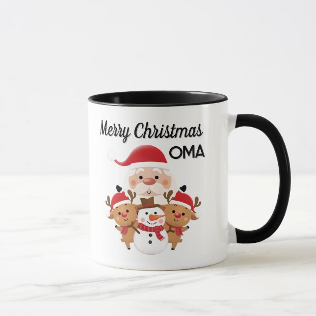 Frohe Weihnachten OMA Geschenk Tasse (Rechts)