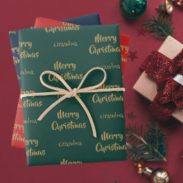 Frohe Weihnachten Oma | Happy Holidays Geschenkpapier Set