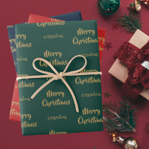 Frohe Weihnachten Oma   Happy Holidays Geschenkpapier Set