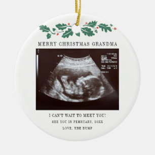 Frohe Weihnachten Oma Pregnancy Sonogram Keramik Ornament