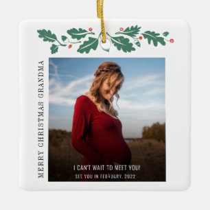 Frohe Weihnachten Oma Schwangerschaft Foto Fälligk Keramikornament