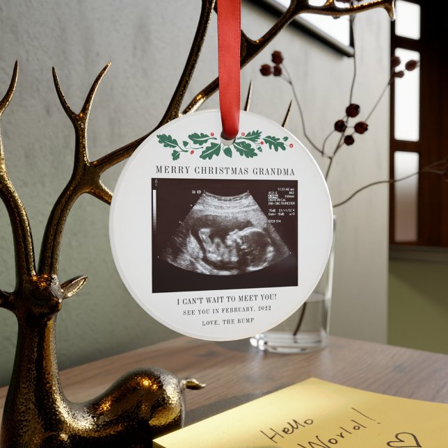 Frohe Weihnachten Oma Schwangerschaft Ultrasound F Ornament (Merry Christmas Grandma Custom Sonogram Acrylic Ornament)