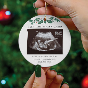 Frohe Weihnachten Oma Schwangerschaft Ultrasound Keramik Ornament