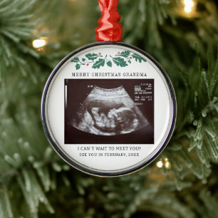 Frohe Weihnachten Oma Schwangerschaftsankündigung Ornament Aus Metall