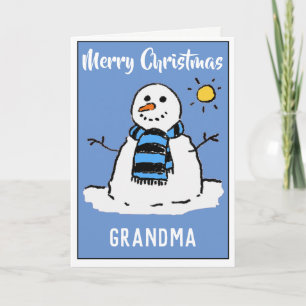 Frohe Weihnachten Oma Snowman Weihnachtskarte