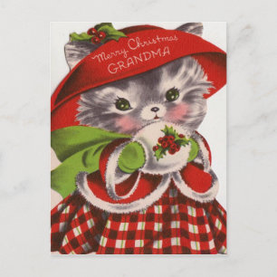 Frohe Weihnachten Oma Vintage Kitty