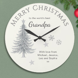 Frohe Weihnachten Opa Cream Erinnerungsstück Große Wanduhr