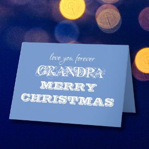 Frohe Weihnachten Opa Simple Personalisiert Blue Karte