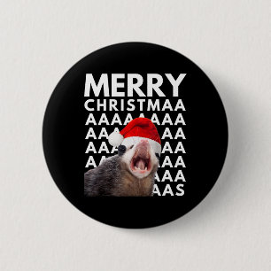 Frohe Weihnachten Opossum Schreiender Spaß Männer Button
