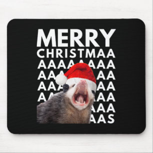 Frohe Weihnachten Opossum Schreiender Spaß Männer  Mousepad