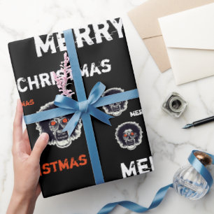 Frohe Weihnachten Orange Eyes Zombie Geschenkpapier