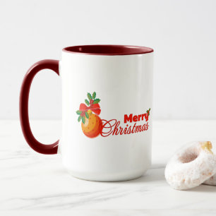 Frohe Weihnachten Orangen-Schmuck-Tasse Tasse