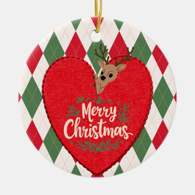 Frohe Weihnachten Ornament (Vorne)