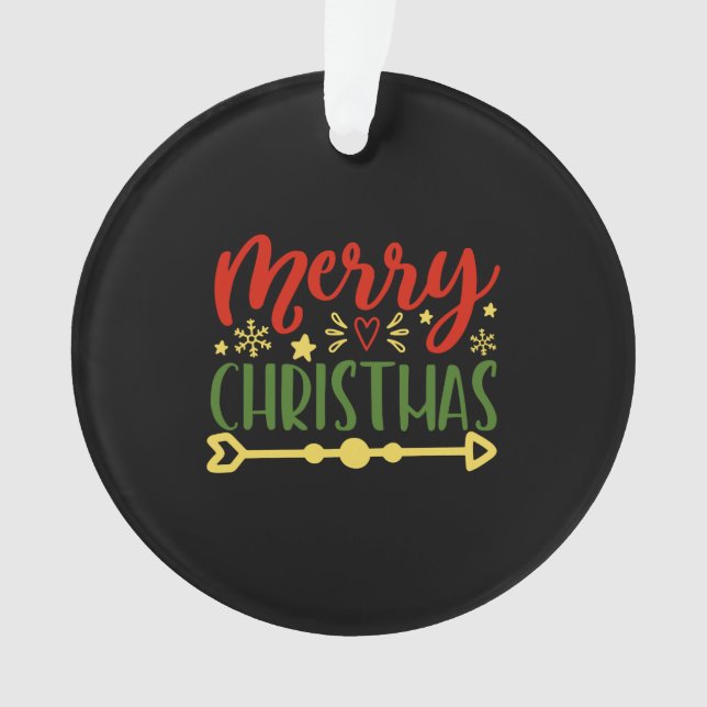 Frohe Weihnachten Ornament (Vorderseite)