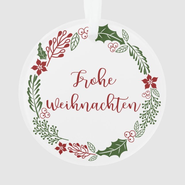 Frohe Weihnachten Ornament (Rückseite)