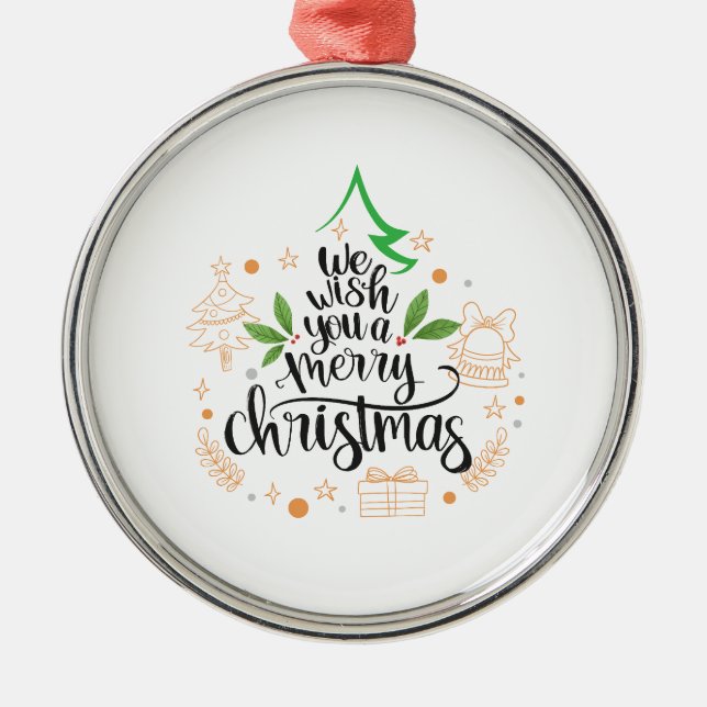 frohe Weihnachten Ornament Aus Metall (Vorne)