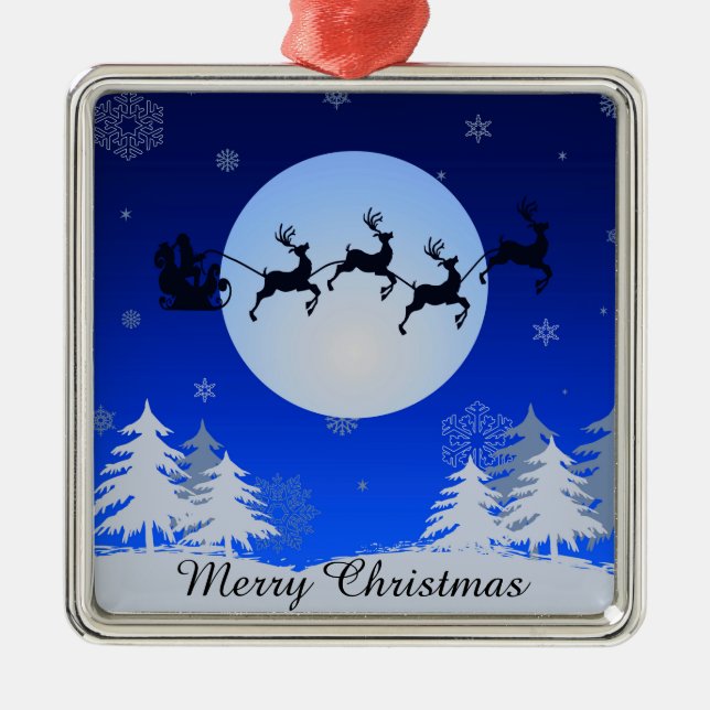 Frohe Weihnachten Ornament Aus Metall (Vorne)