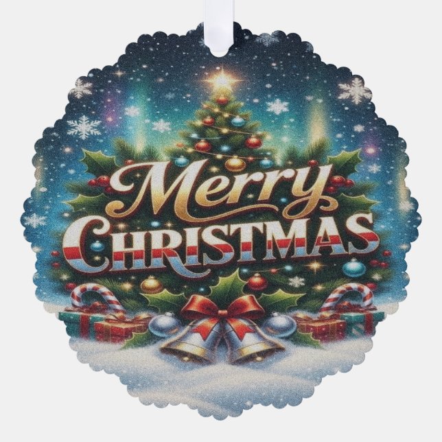 Frohe Weihnachten Ornament Karte (Vorderseite)