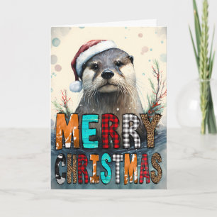 Frohe Weihnachten Otter Karte