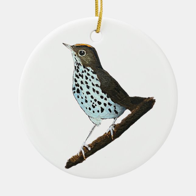 Frohe Weihnachten ~Ovenbird~ Keramik Ornament (Vorne)