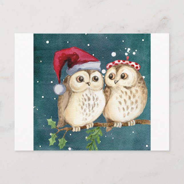 Frohe Weihnachten Owls (Vorderseite)