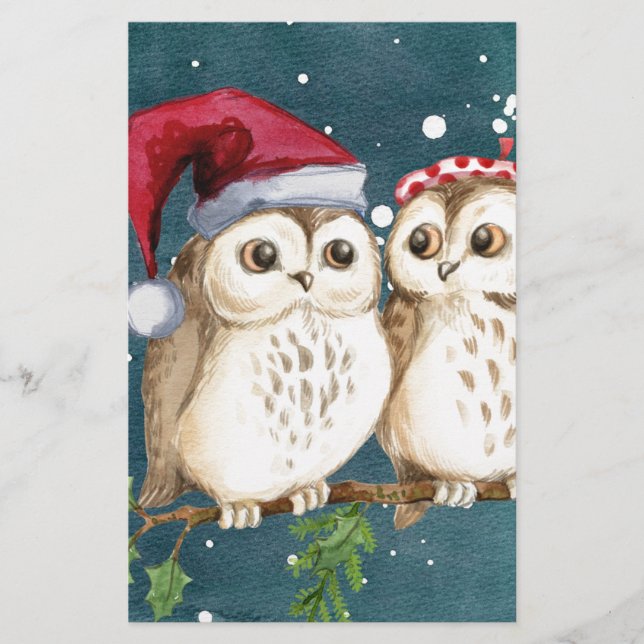 Frohe Weihnachten Owls (Vorderseite)