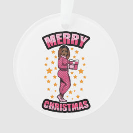 Frohe Weihnachten Pajama Melanin X-mas Sweater Sis Ornament