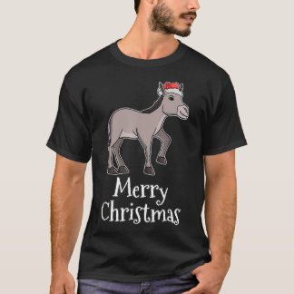 Frohe Weihnachten Pajamas Donkey Santas Hat Gesche T-Shirt