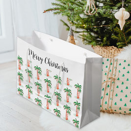Frohe Weihnachten Palm Tree Weihnachten Große Geschenktüte