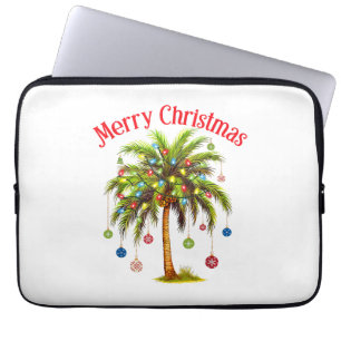 Frohe Weihnachten Palme Baum Licht Hawaiianisch Tr Laptopschutzhülle