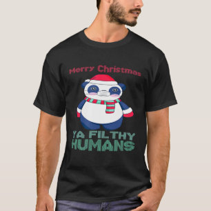 Frohe Weihnachten Panda Bären Gesicht Maske Panda T-Shirt