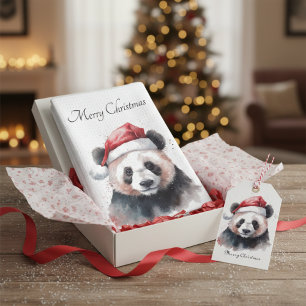 Frohe Weihnachten Panda, individuell Geschirrtuch