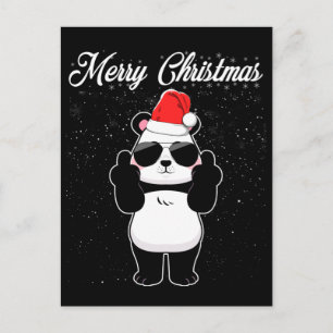 Frohe Weihnachten Panda Middle Finger Rude Xmas Ug Postkarte