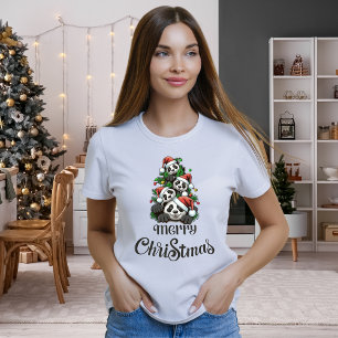 Frohe Weihnachten Panda (T - Shirt der Familie)