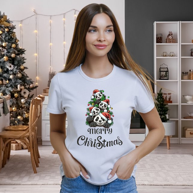 Frohe Weihnachten Panda (T - Shirt der Familie) (Von Creator hochgeladen)