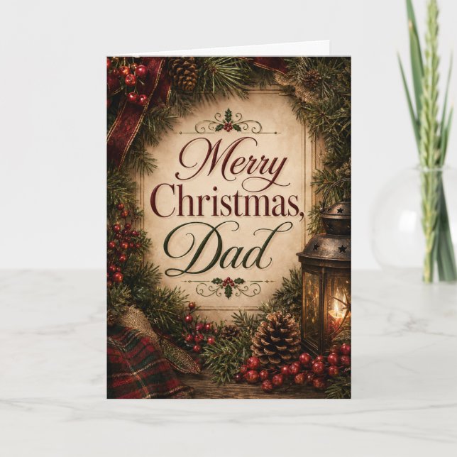 Frohe Weihnachten Papa Karte (Vorderseite)