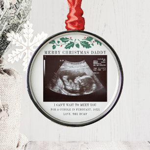Frohe Weihnachten Papa Schwangerschaft Ultraschall Ornament Aus Metall