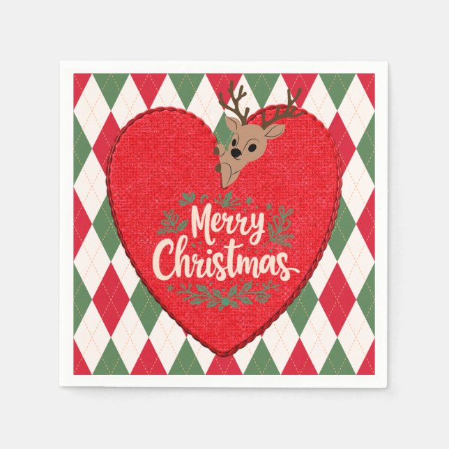 Frohe Weihnachten Papier Serviette (Vorderseite)