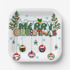 Frohe Weihnachten Papierplatten Pappteller