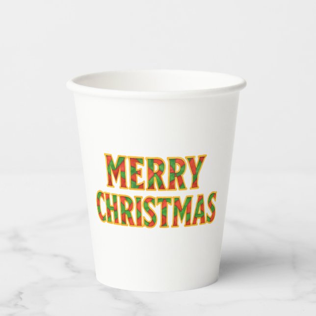 Frohe Weihnachten Papiertassen Pappbecher (Vorderseite)