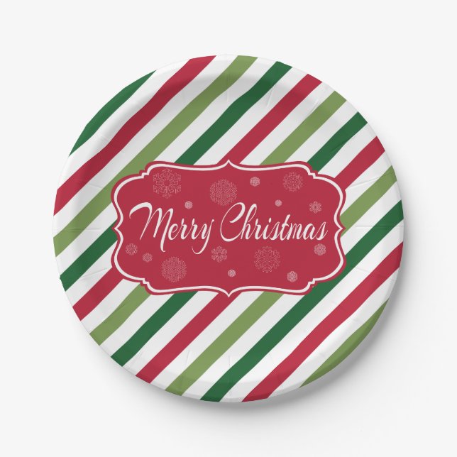 Frohe Weihnachten Pappteller (Vorderseite)