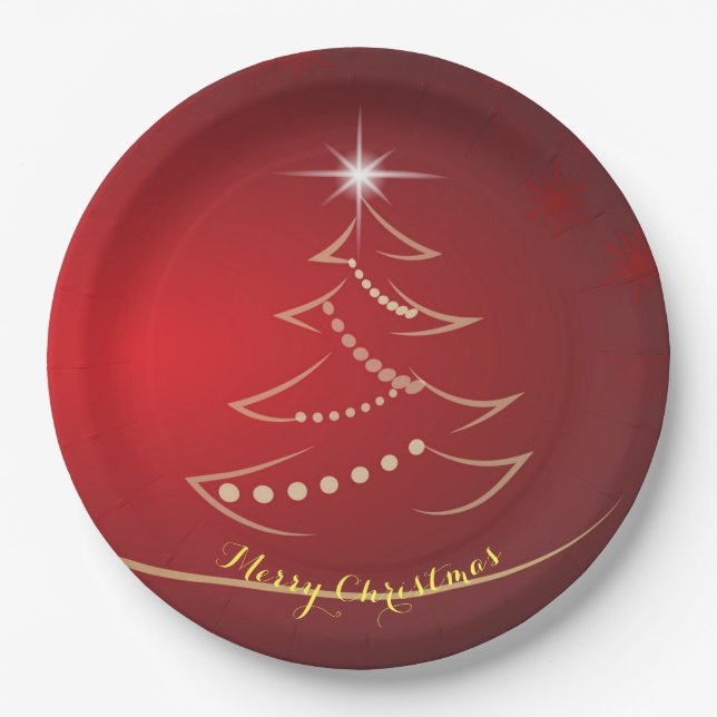 Frohe Weihnachten Pappteller (Vorderseite)